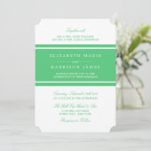 Emerald Green Modern Wedding Kaart (Staand voorkant)