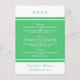 Emerald Green Modern Wedding Menu