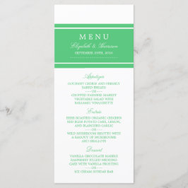 Emerald Green Modern Wedding Menu