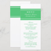 Emerald Green Modern Wedding Menu (Voorkant / Achterkant)
