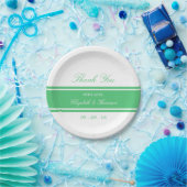 Emerald Green Modern Wedding Papieren Bordje (Feest)