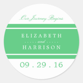 Emerald Green Modern Wedding Ronde Sticker