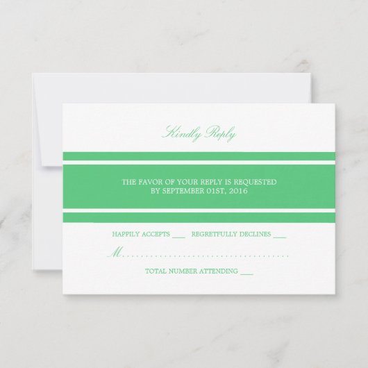 Emerald Green Modern Wedding RSVP (Voorkant)