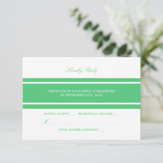 Emerald Green Modern Wedding RSVP (Staand voorkant)