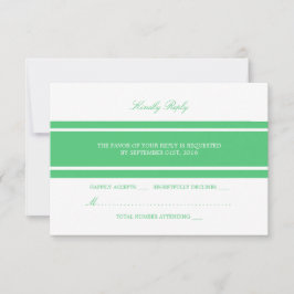 Emerald Green Modern Wedding RSVP Kaartje