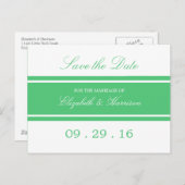 Emerald Green Modern Wedding Save the Date Aankondigingskaart (Voorkant / Achterkant)