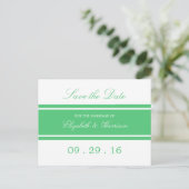 Emerald Green Modern Wedding Save the Date Aankondigingskaart (Staand voorkant)