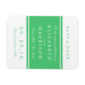 Emerald Green Modern Wedding Save the Date Magneet (Horizontaal)