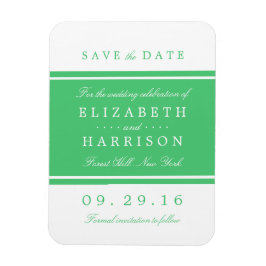 Emerald Green Modern Wedding Save the Date Magneet