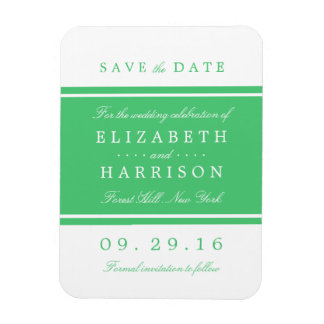 Emerald Green Modern Wedding Save the Date Magneet