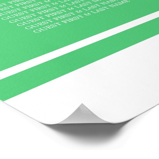 Emerald Green Modern Wedding Seating Chart Poster (Hoek)