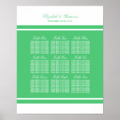 Emerald Green Modern Wedding Seating Chart Poster (Voorkant)
