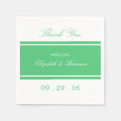 Emerald Green Modern Wedding Servetten (Voorkant)