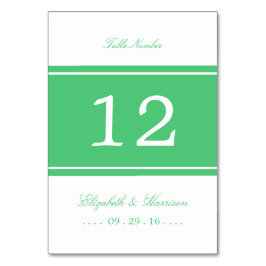 Emerald Green Modern Wedding Table No. Kaart