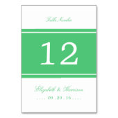 Emerald Green Modern Wedding Table No. Kaart (Achterkant)