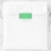 Emerald Green Modern Wedding Vierkante Sticker (Tas)