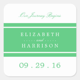 Emerald Green Modern Wedding Vierkante Sticker
