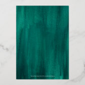 Emerald green moderne abstracte kunst schilderde b folie uitnodiging (Achterkant)