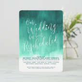 Emerald green moderne kunst herschikt huwelijk kaart (Staand voorkant)