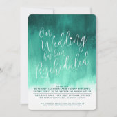 Emerald green moderne kunst herschikt huwelijk kaart (Voorkant)