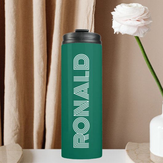 Emerald Green moderne typografie gepersonaliseerd Thermosbeker