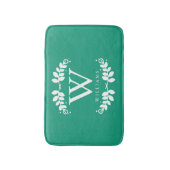 Emerald Green Monogram Badmat (Voorkant Verticaal)