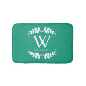 Emerald Green Monogram Badmat (Voorkant)