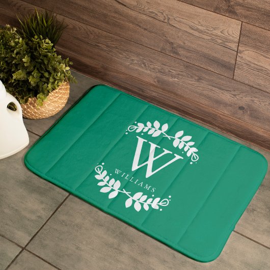 Emerald Green Monogram Badmat
