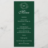 Emerald Green Monogram Crest Menu (Voorkant)