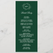 Emerald Green Monogram dubbele zijprogrammakaart Programmakaart (Achterkant)