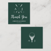 Emerald Green Monogram Golf Wedding Favor Label (Voorkant / Achterkant)