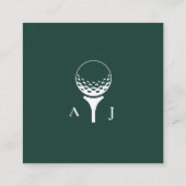 Emerald Green Monogram Golf Wedding Favor Label (Achterkant)