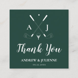 Emerald Green Monogram Golf Wedding Favor Label