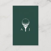 Emerald Green Monogram Golf Wedding Sparkler Label (Achterkant)