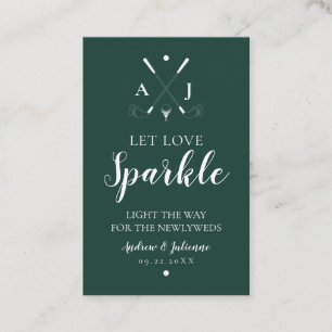 Emerald Green Monogram Golf Wedding Sparkler Label