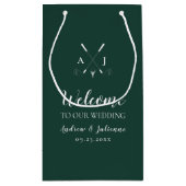 Emerald Green Monogram Golf Wedding Welcome Bag Klein Cadeauzakje (Achterkant)