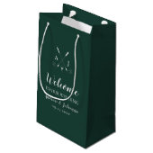 Emerald Green Monogram Golf Wedding Welcome Bag Klein Cadeauzakje (Achterkant Gekanteld)