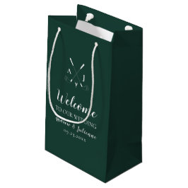 Emerald Green Monogram Golf Wedding Welcome Bag Klein Cadeauzakje