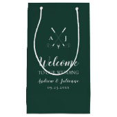 Emerald Green Monogram Golf Wedding Welcome Bag Klein Cadeauzakje (Voorkant)