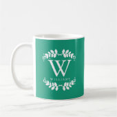 Emerald Green Monogram Koffiemok (Links)