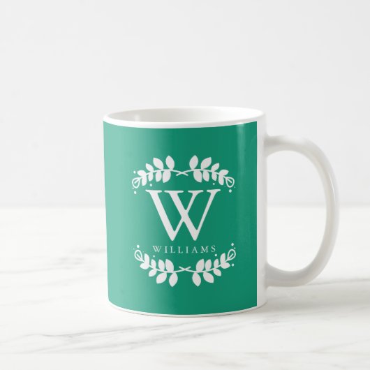 Emerald Green Monogram Koffiemok (Rechts)