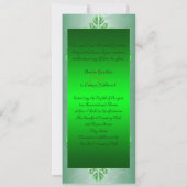 Emerald Green Monogram Ribbon Wedding Uitnodiging (Achterkant)