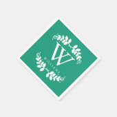 Emerald Green Monogram Servet (Hoek)