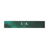 Emerald Green Monogram Uitnodigingen Wikkel (Vlak)