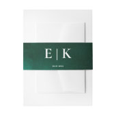 Emerald Green Monogram Uitnodigingen Wikkel (Voorkant Voorbeeld)