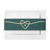 Emerald Green Monogram Wedding Uitnodigingen Wikkel (Voorkant Voorbeeld)