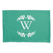 Emerald Green Monogrammed Kussensloop (Voorkant)