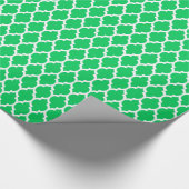 Emerald Green Moroccan Quatrefoil Patroon #4 Cadeaupapier (Hoek)