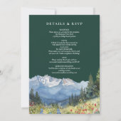 Emerald Green Mountain Wildflower Floral Wedding Kaart (Achterkant)