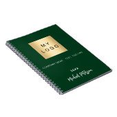 Emerald green name script business logo notitieboek (Rechterzijde)